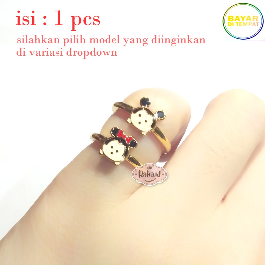 Raka Acc - 1 pcs Cincin Anak Xuping MINNIE MICKEY MOUSE Tsum Tsum Perhiasan Anak Lapis Emas 18k 415