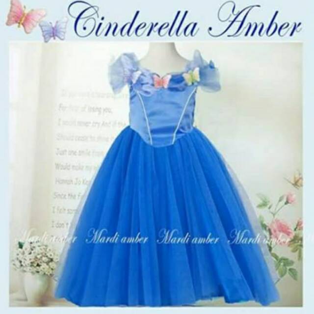 DRESS ANAK CINDERELLA AMBER BLUE