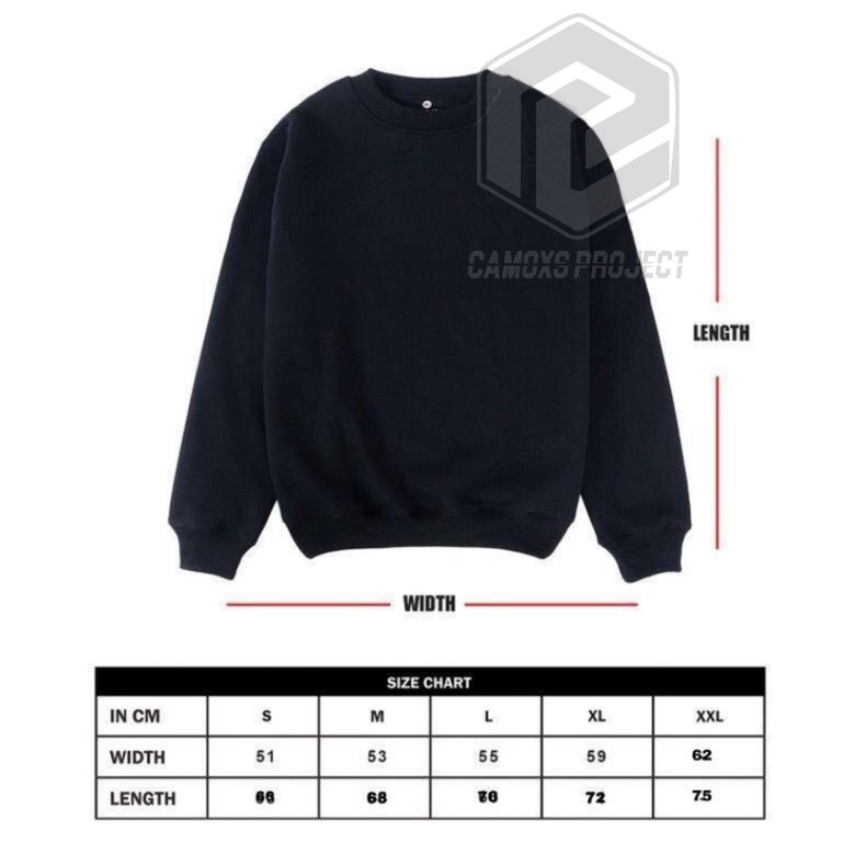 Crewneck Pria Distro Oversize Sweater Cewek Cowok Kekinian Suiter Abu Misty Fleece Tebal Krunek Logo CP List Japan Original Brand Camoxs