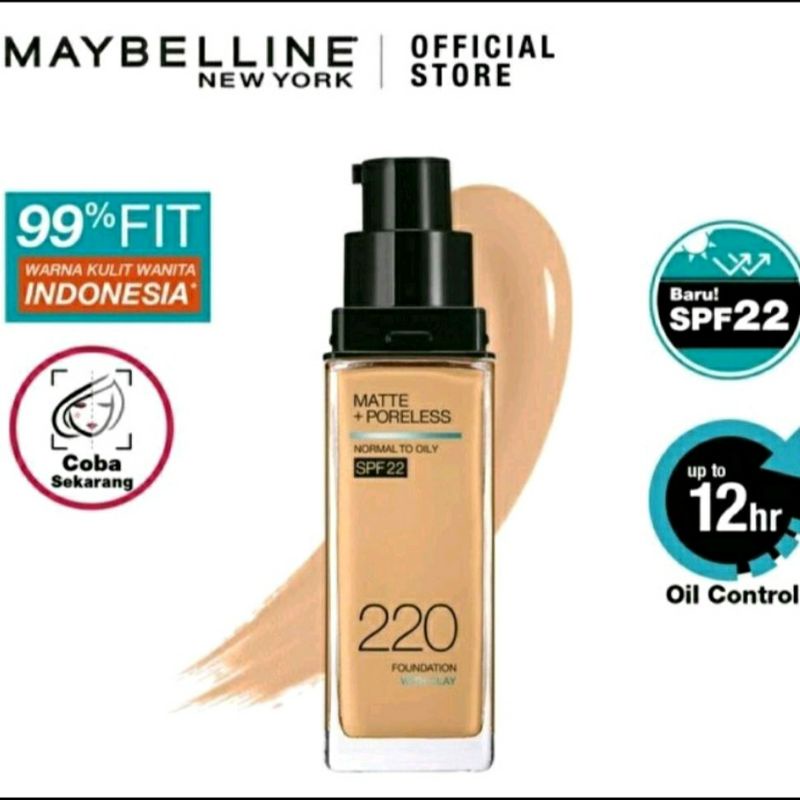 Jual Maybelline Fit Me! Matte SHADE 220 Exp 07 2024| 100% Original ...