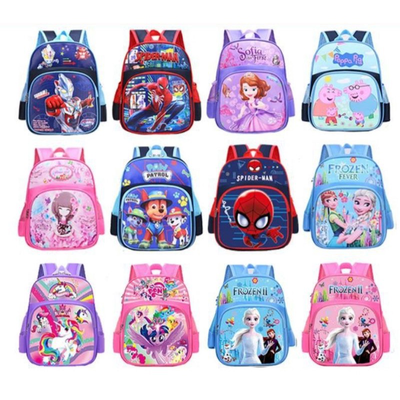 Tas Sekolah/Tas Ransel Alto Motif Timbul 3D Karakter