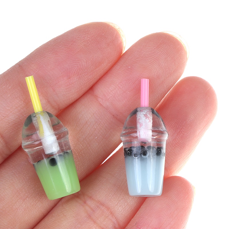 &lt; E2id &amp; &gt; 5Pcs Miniatur Gelas Pearl Milk Tea Skala 1: 12 Untuk Rumah Boneka