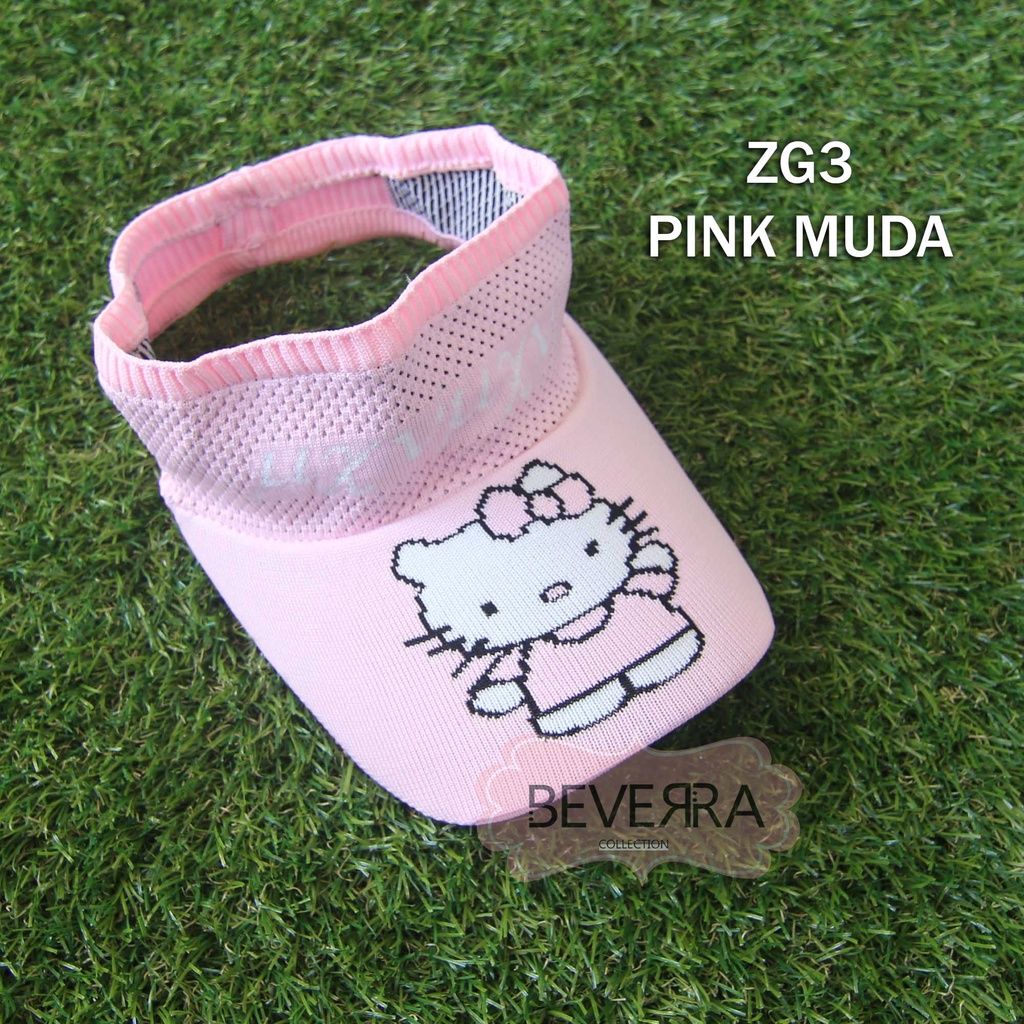 TOPI ANAK RAJUT VISOR PANTAI SUNSHADE MOTIF KARTUN BASEBALL ANTI UV ANAK KECIL LUCU LUCU - ZH-ZG3 PINK