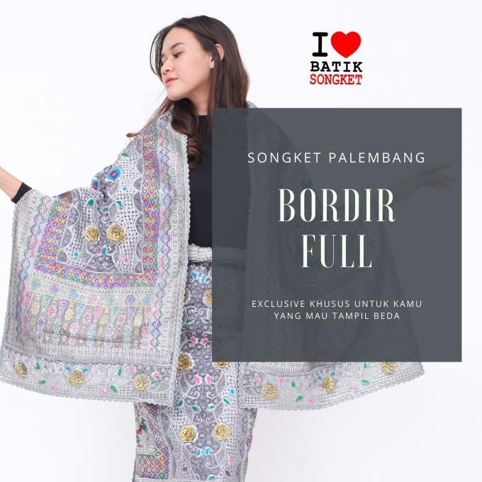 SONGKET PALEMBANG BORDIR FULL TERAWANG TENUN PALEMBANG BATAK MEDAN