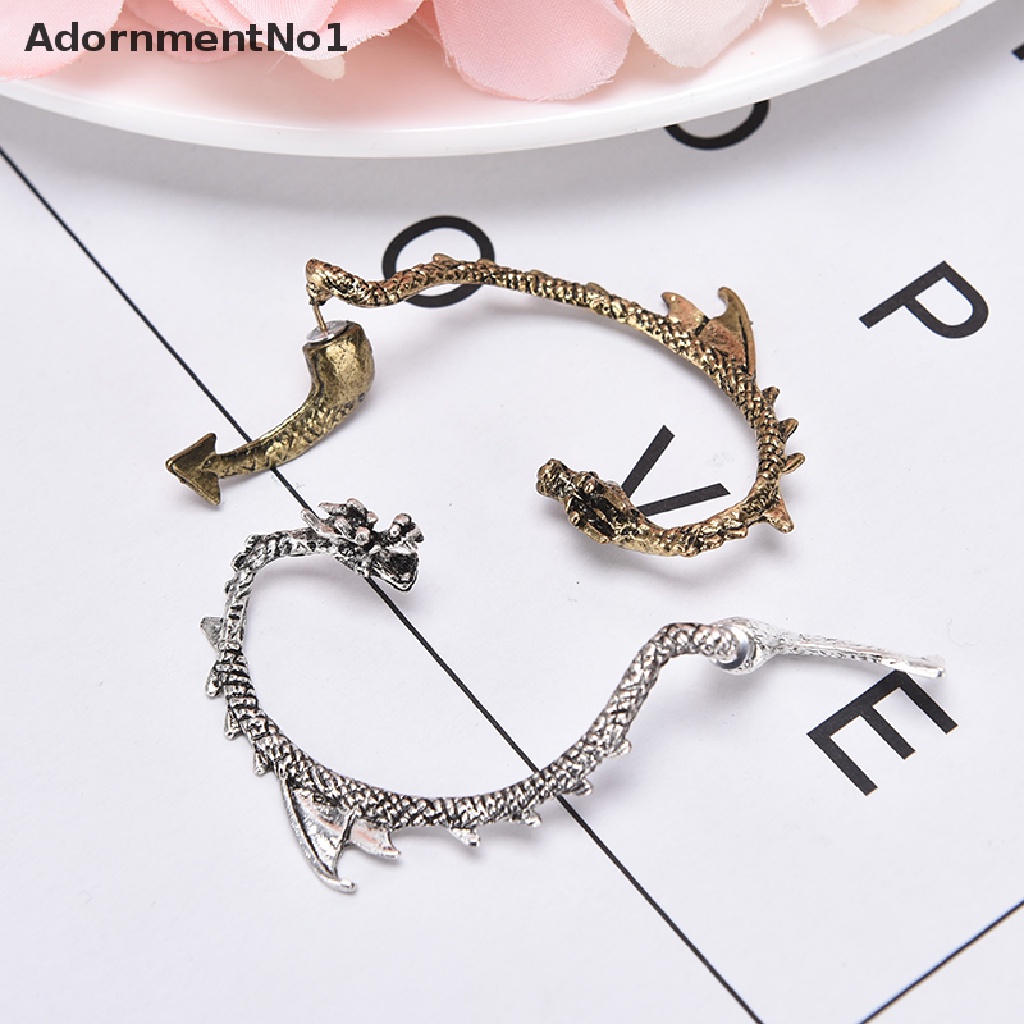 (AdornmentNo1) 1pc Anting Tusuk Earcuff Desain Naga Gaya Gothic Punk Rock Vintage Untuk Pria / Wanita