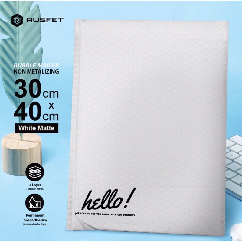 AMPLOP BUBBLE WRAP RUSFET BUBBLE MAILER UKURAN 30x40/Bubble Mailer Besar/HVS/Packing Bubble Wrap