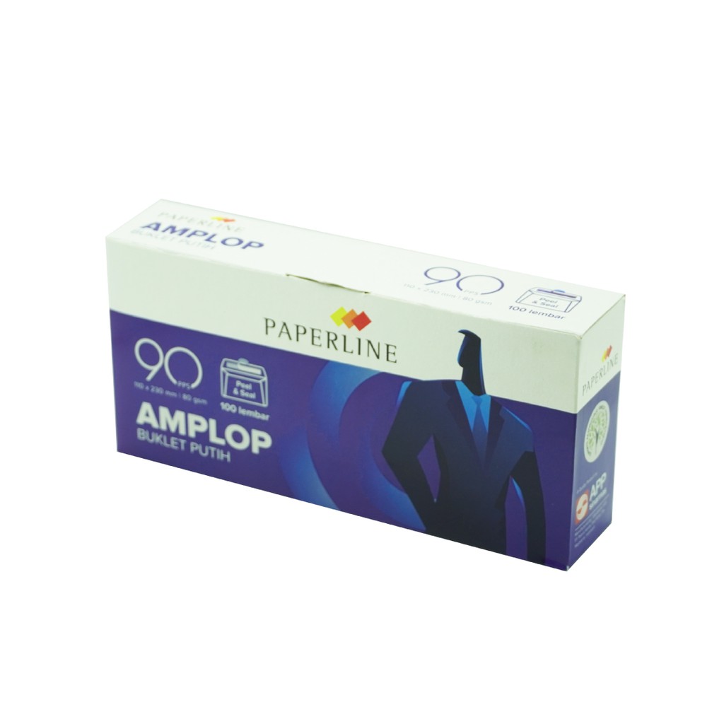 Amplop DL Putih Polos PAPERLINE 90 isi 100 (110 x 220 mm) 80 Gram Gsm