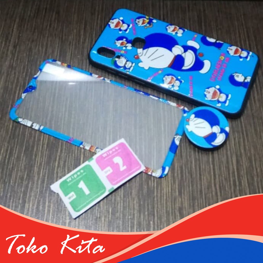 VIVO V11 CASE 360 MOTIF 3 IN 1 CASE FULL PROTECTION Fingerprint