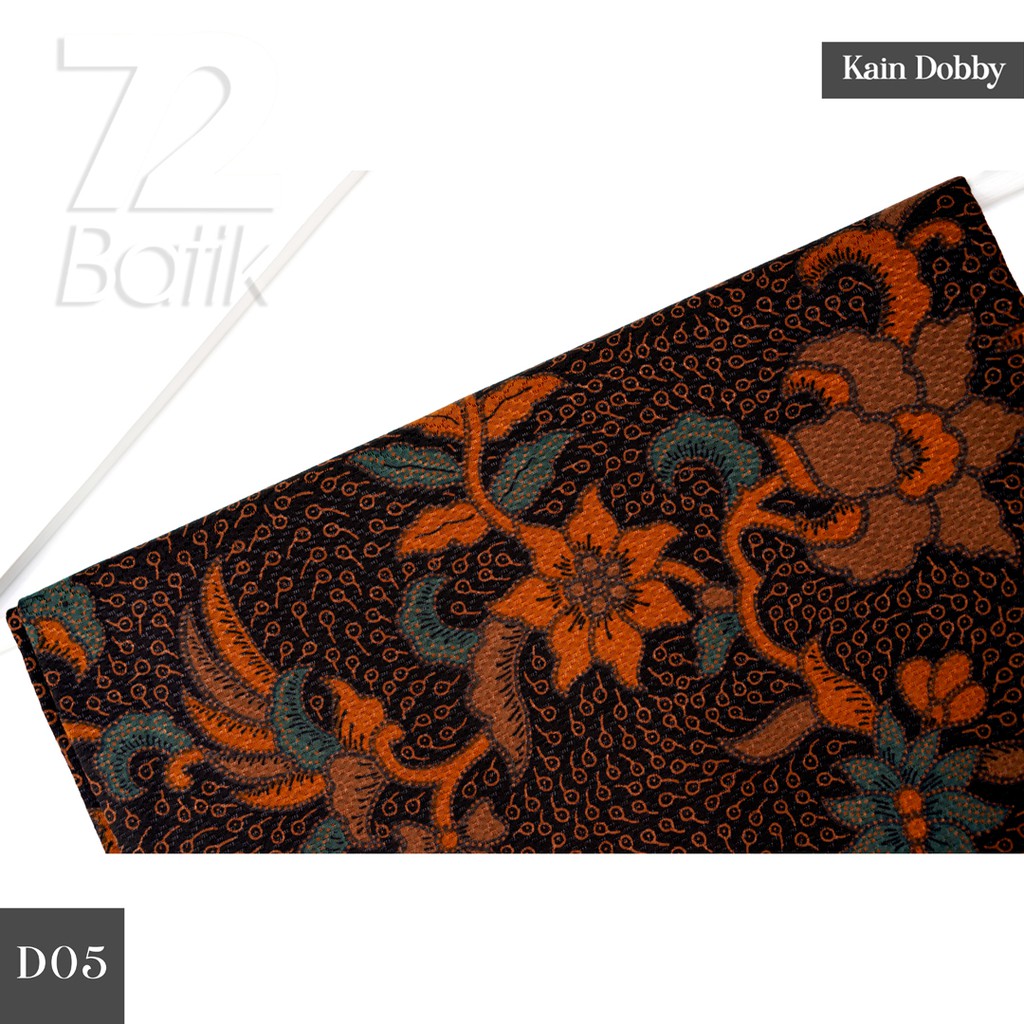 KAIN BATIK PREMIUM Dobby Motif Kembang Warna Orange Hijau Hitam Dolbi Dobi Doby Viscos 729624 Cap 72 Jarik Jarit Samping Kebat Panjang Batik Dobby Modern Premium Bahan Seragam Batik Pernikahan Kantor Keluarga Murah Kamen Jadi Batik Bali Lembaran