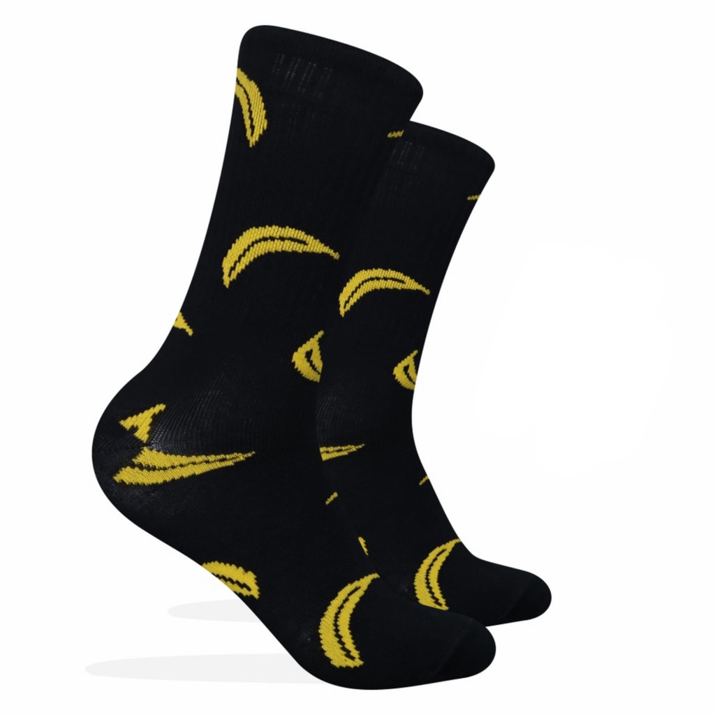 Kaos Kaki Motif Banana Hitam ( C21 )