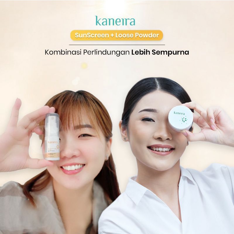 PROMO Sunscreen + Bedak Tabur Kaneira / Sunblock / Loose Powder / Perawatan Luar Dalam
