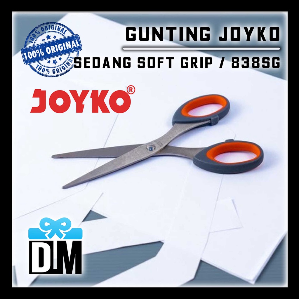 

Gunting Ukuran Sedang Kertas Kain Kardus Karton Anti Patah Joyko Soft Grip SC-838SG