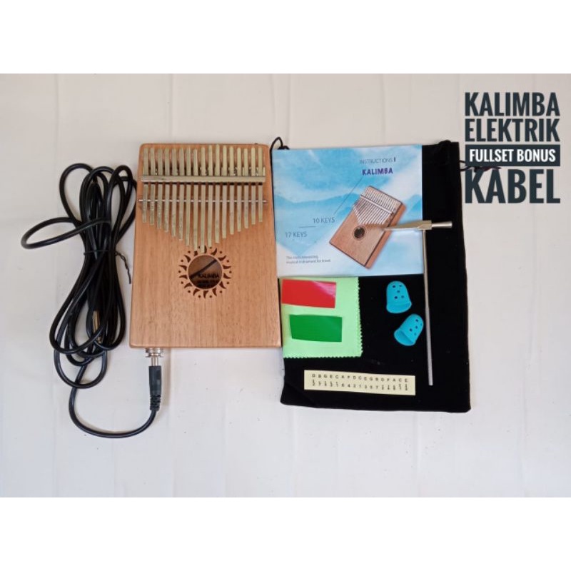 kalimba elektrik 17key  piano jari fullset kalimba EQ BONUS KABEL