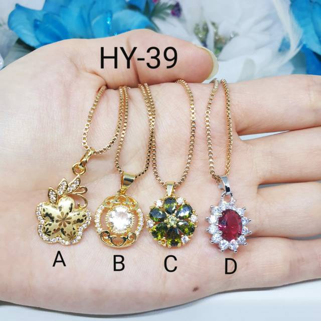 Kalung xuping lapis emas permata zircon