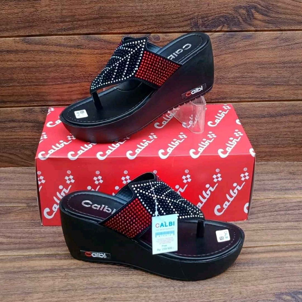 [ COD ] Sandal wanita / sandal calbi / sandal calbi motif daun / calbi wanita / Sandal jepit wanita