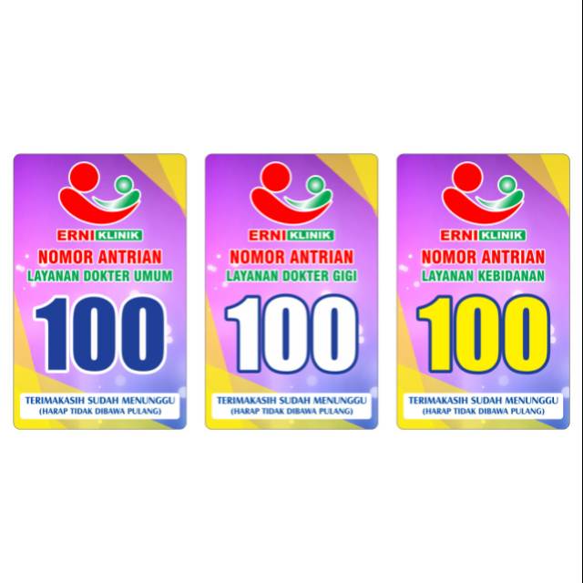 

Kartu Nomor Antrian Manual Model id card