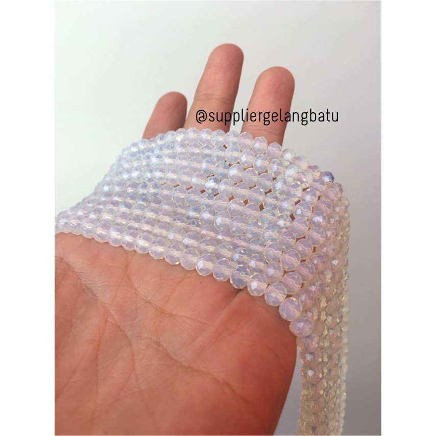 Crystal Ceko kilap 6mm barjad api moonstone opalite aksesoris liontin supplier grosir bahan craft