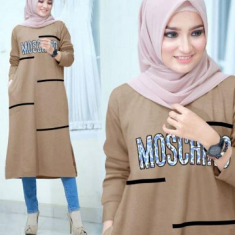 Termurah JF Tunik Kaos Babyterry Jumbo Tunik Muslimah MOSCHIN