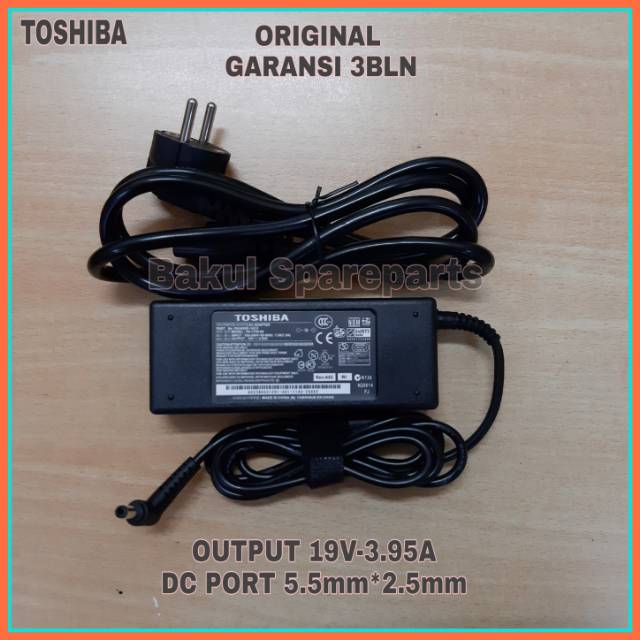 Adaptor Charger Original Toshiba Satellite L510 L310 L630 L700 A100 A105 U300 U305 M300 19V-3.9A 75W