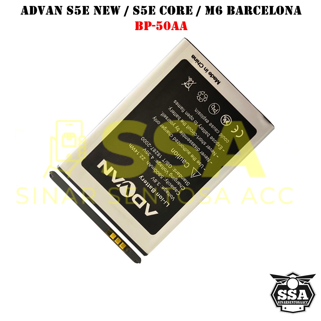 Baterai Original Advan S5E New S5e Core M6 Barcelona BP-50AA BP50AA OEM Batre Batrai Batrei Battery S 4P S 4F S 4X A 4 Ori HP Batu Batere Garansi Murah Awet