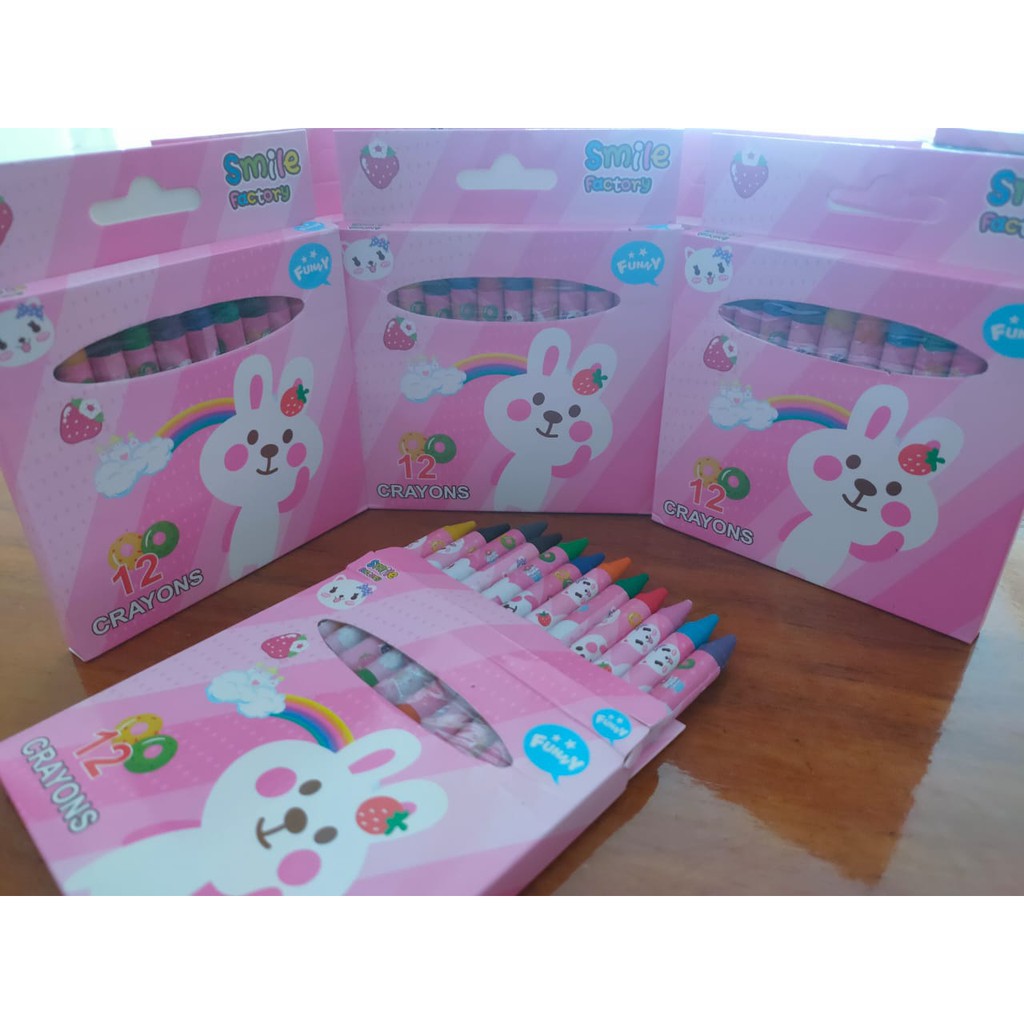 

Crayon Anak Isi 12 Pcs / Peralatan Sekolah Lukis Bunny Pink HASA