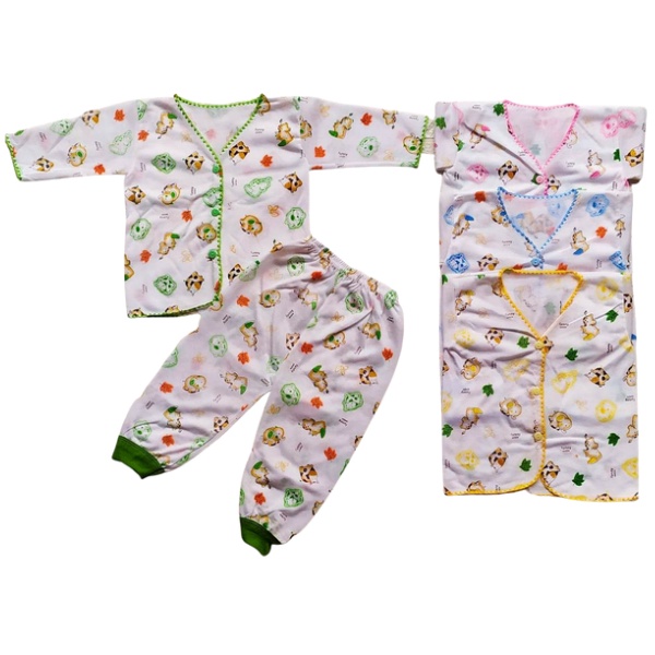 Setelan baju bayi unisex lengan panjang 0-6 bulan setelan piyama lengan panjang 0-6 bulan promo baju tidur bayi pakaian bayi baru lahir bahan katun lembut motif lucu