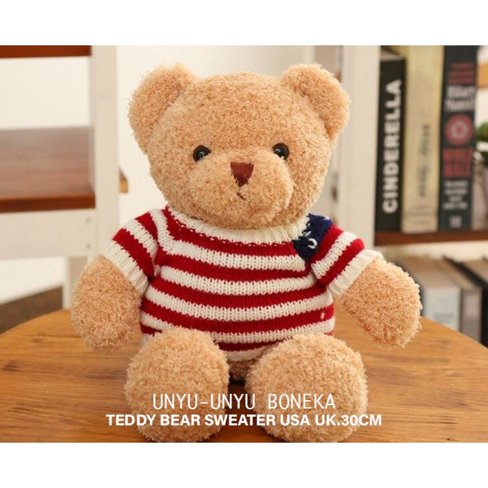 Boneka teddy bear sweater usa impor