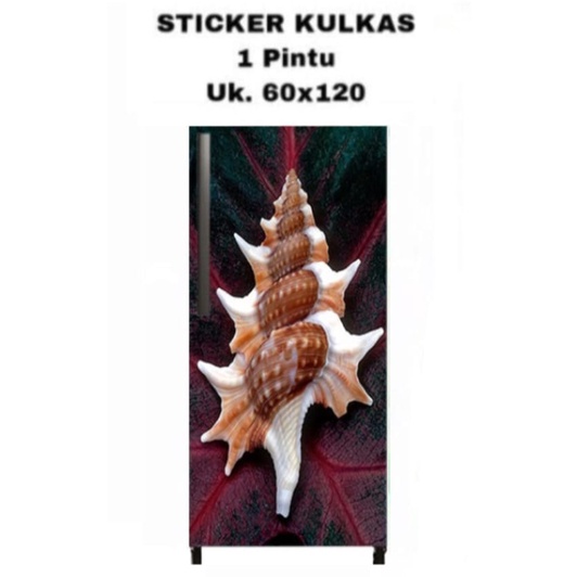 Sticker Kulkas 1 Pintu Motif Sea Snail Shell
