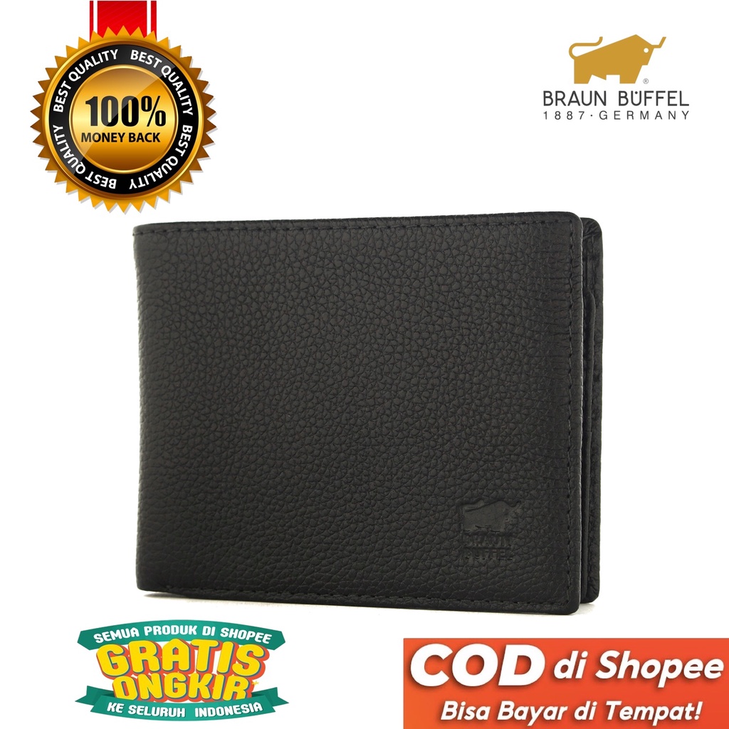 TOKOKOE - Dompet Pria model Tidur bahan Kulit Premium Dompet Lipat - BB 956 Jeruk Black