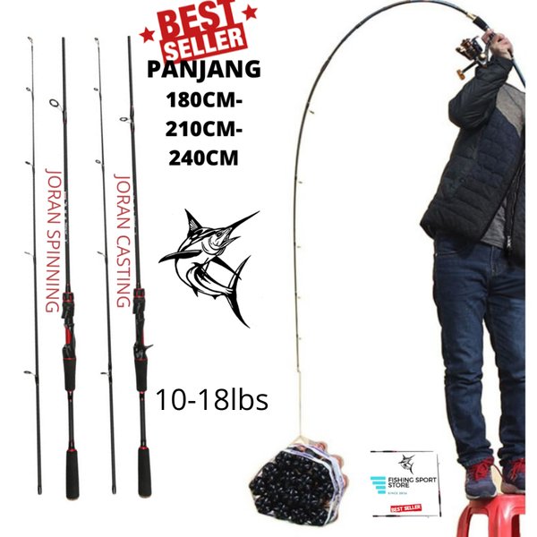 JPORAN CASTING SAMBUNG DUA JORAN PANCING CARBON FIBER READY 1.8M 2.1M