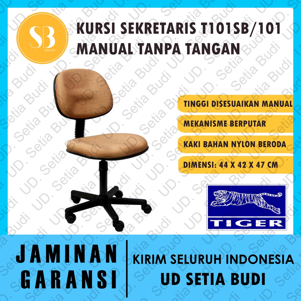 Kursi Kantor Sekretaris Tiger T-101 Manual Tanpa Tangan