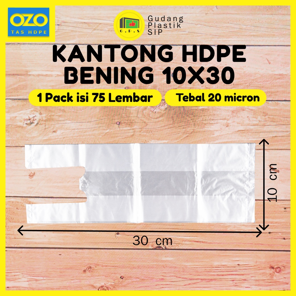 Kantong Plastik Kresek 1 Gelas OZ Tebal UK 10x30 HDPE