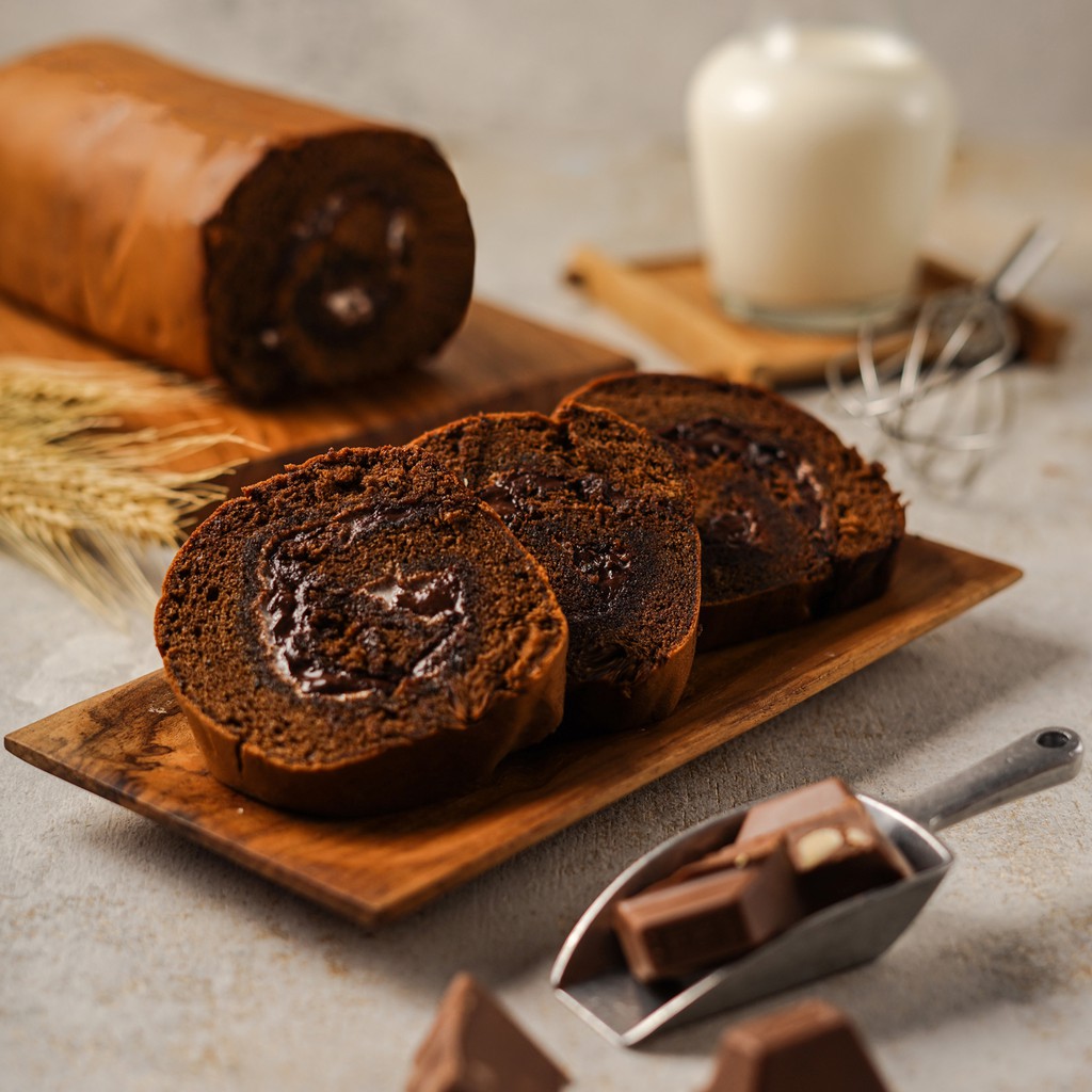 

Bolu Gulung Chocolate Roll Rhum Ocake Panjang 30cm