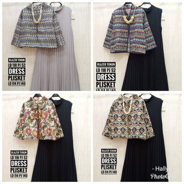 Alila set plisket tenun COD termurah