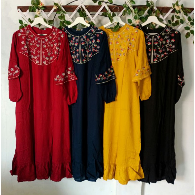 gamis rayon bordir