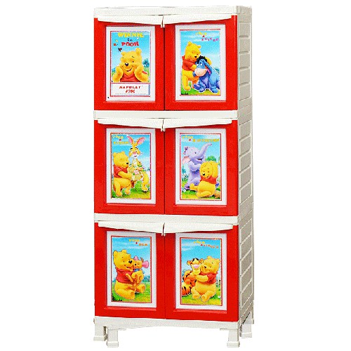  Napolly  Lemari  Plastik  6  Pintu  Karakter Winnie The Pooh 