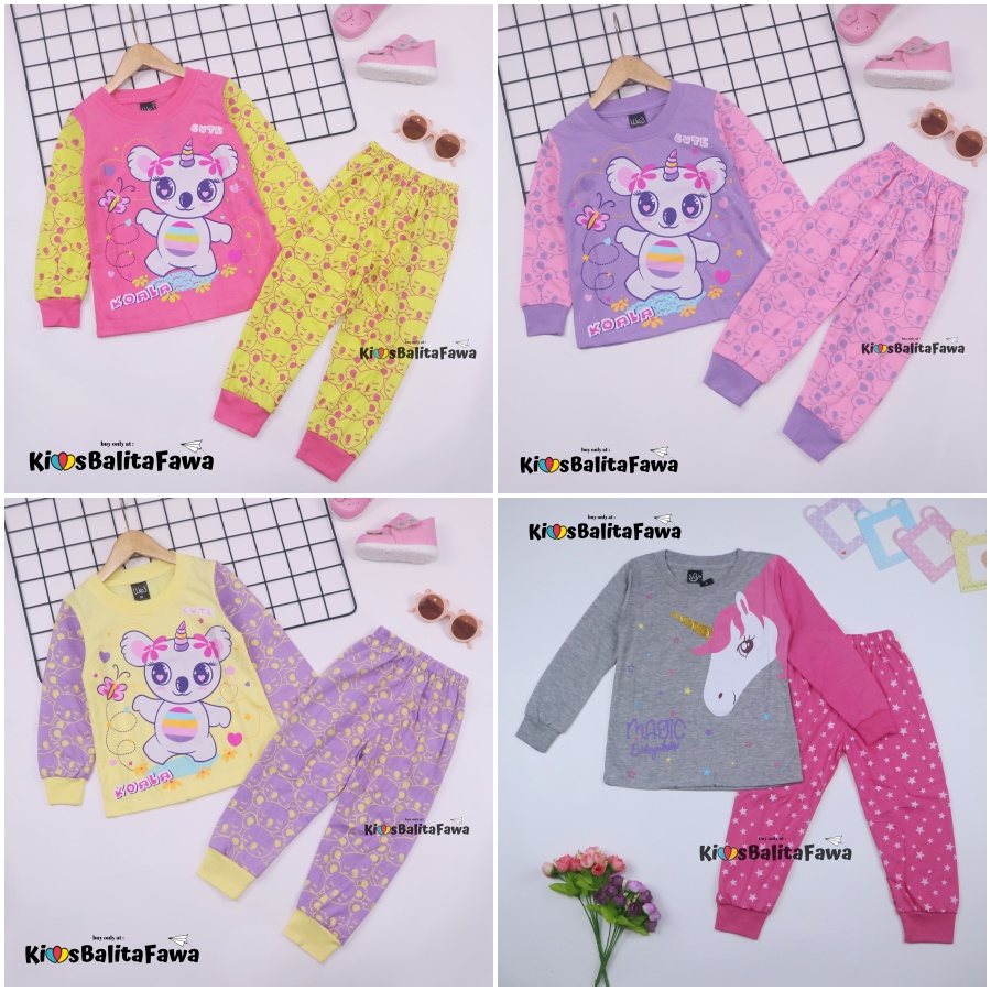 Piyama Za-ra Kids Size 7-10 Tahun / EXPORT Quality Baju Tidur Karakter Kaos Lengan Celana Panjang