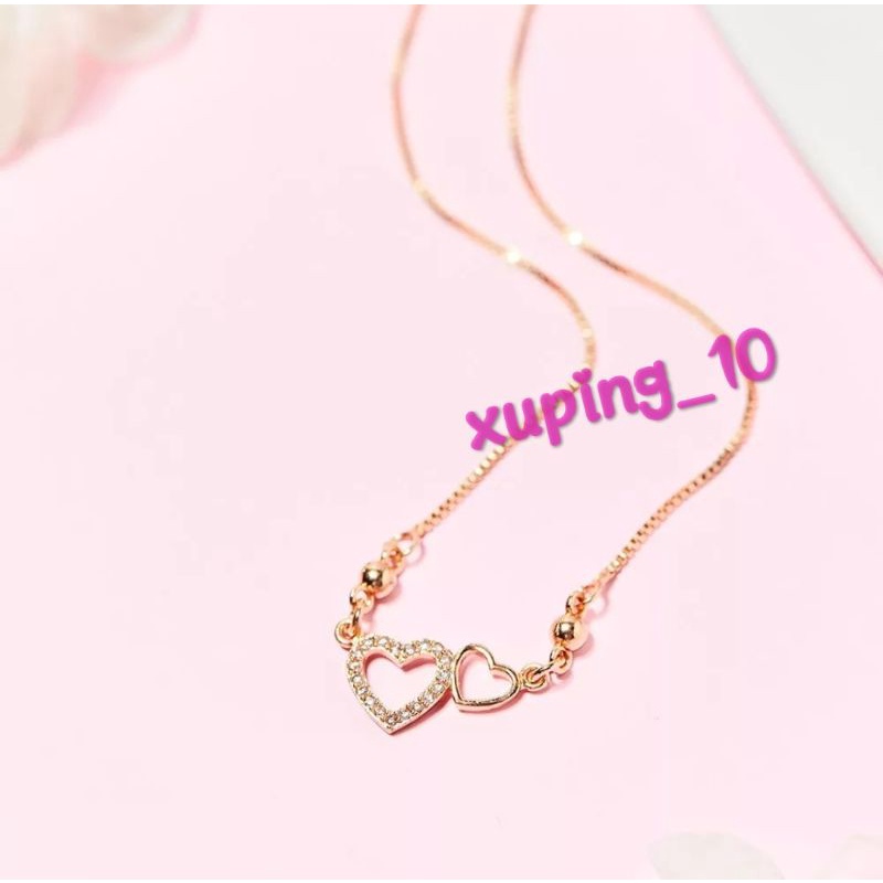 KALUNG TITANIUM LIONTIN LOVE WANITA TERBARU || ANTI KARAT DAN LUNTUR ||KALUNG IMPORT