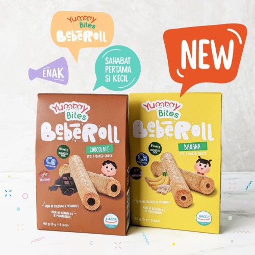 Yummy Bites BebeRoll 40g/ Snack Bayi / Makanan Bayi 6M+ (Tersedia varian rasa)