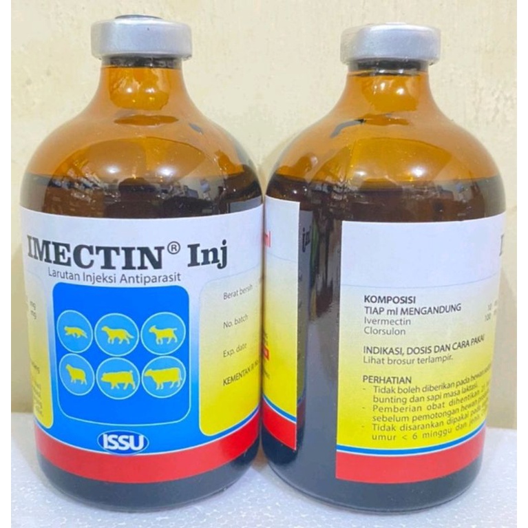 IMECTIN INJEK 100 ML, OBAT CACING, KUTU PADA HEWAN
