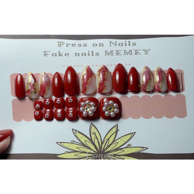 Set kuku palsu press on nails fake nails set kuku kaki dan kuku tangan