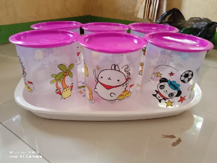 Toples Plastik Set 6 Pcs Nampan Anti Pecah Tempat Penyimpanan Makanan