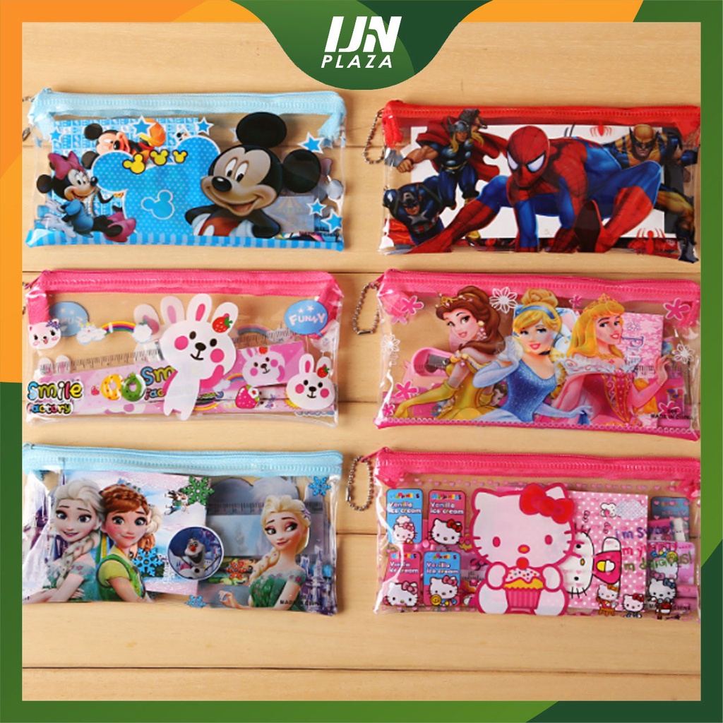 ❤ IJN ❤ MINI STATIONERY SET ALAT TULIS SEKOLAH 7 in 1 KARAKTER LUCU