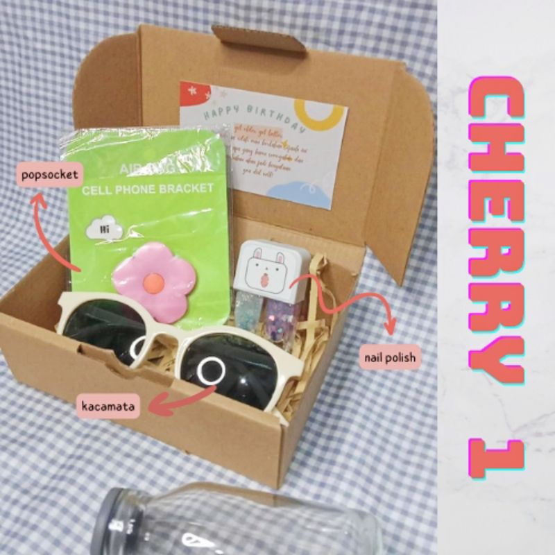 

HAMPERS MURAH UNTUK KADO GIFT ULANG TAHUN, GRADUATION, ANNIVERSARY/ HAMPERS STYLE / HAMPERS BOX LUCU/ HAMPERS ULANG TAHUN/ PAKET KADO CHERRY VERSION