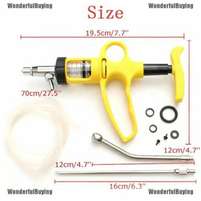 alat cekok otomatis kambing domba sapi babi kuda  drench gun spuit Syringe suntikan otomatis jarum besar -suntikan sapi otomatis terus menerus