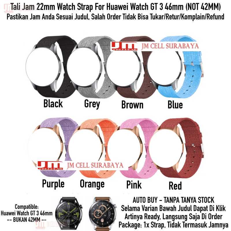 Fabric Watch Strap Huawei Watch GT3 GT 3 46mm - Tali Jam Tangan 22mm Woven Kanvas