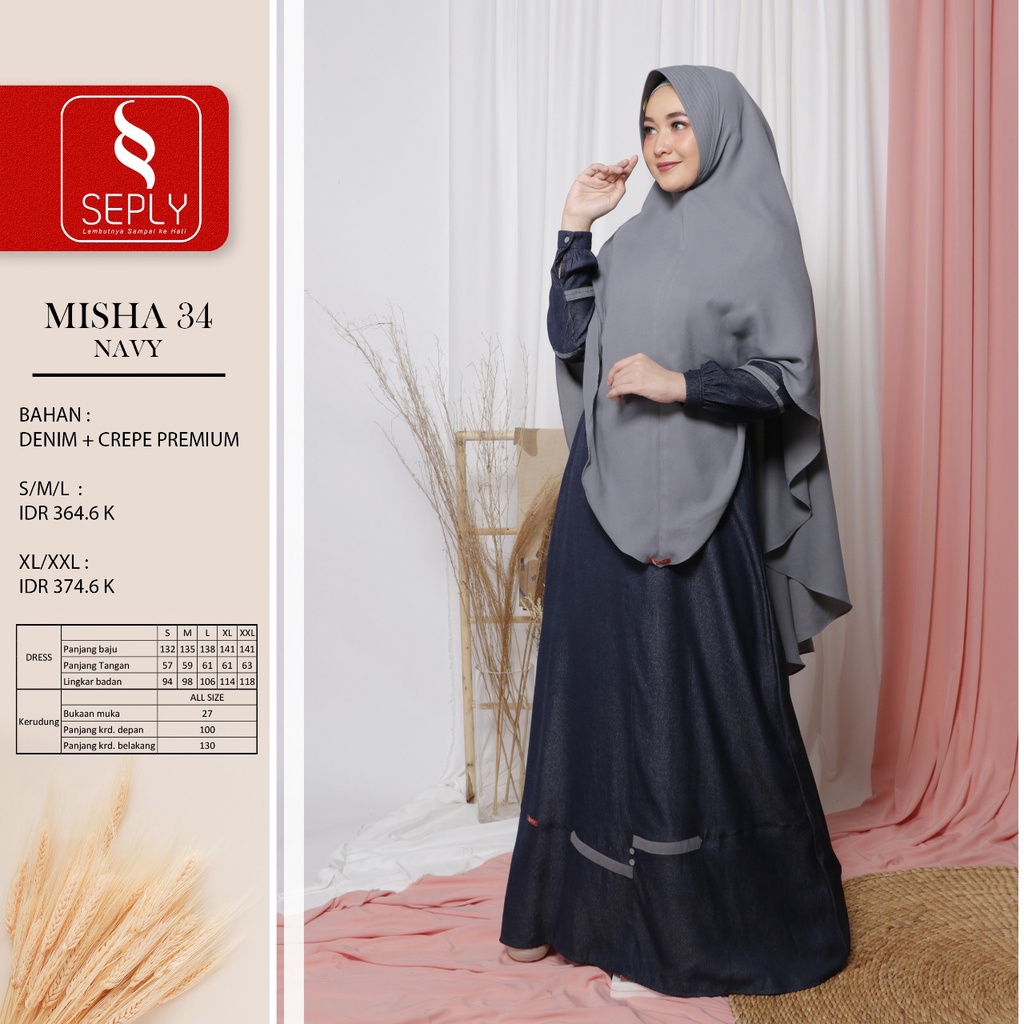 GAMIS TERBARU 2021 SEPLY MISHA 34 NAVY