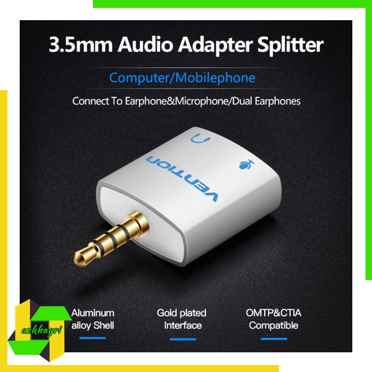 Vention Splitter Audio 3.5mm Jack Audio Connector Adapter with Mic Earphone