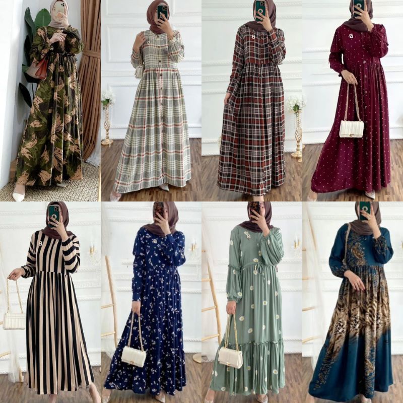 GAMIS RAYON VISCOSE HOMEDRESS BUSUI BEST SELLER / GAMIS MUSLIM BUSUI MOTIF TERBARU