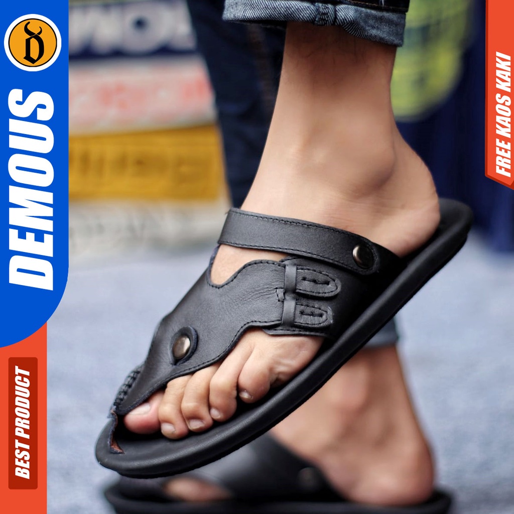 DEMOUS LUCKY Sandal Jepit Kulit Asli